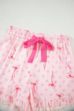 White Floral Print Contrast Pipping Short Pajamas Set