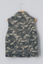 Green Camo Cargo Denim Vest