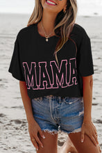 Bright Pink MAMA Letter Graphic Neon T Shirt