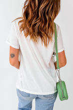 White Polka Dot Bow Rabbit Graphic Crewneck Easter Fashion Tee
