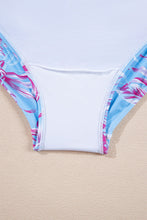 Rose Plus Size Floral Print Twisted High Waist Bikini Set