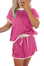 Evergreen Colorblock Edge Drop Shoulder T Shirt and Skort 2Pcs Set