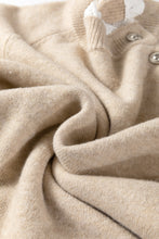 Parchment Button Lace Detail Raglan Sleeve Shift Mini Sweater Dress