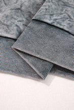 Sea Green saved by grace Letter Embroidery Mineral Wash Loose Sweatshirt