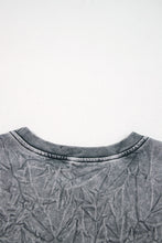 Sea Green saved by grace Letter Embroidery Mineral Wash Loose Sweatshirt