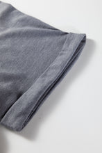 Gray Flag Pattern Sunflower Graphic Crew Neck Tee