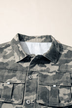 Green Camo Cargo Denim Vest