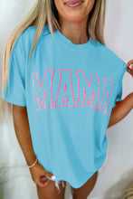 Bright Pink MAMA Letter Graphic Neon T Shirt