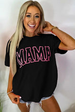 Bright Pink MAMA Letter Graphic Neon T Shirt