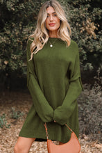 Pale Khaki Oversize Drop Shoulder Slouchy Sweater Dress