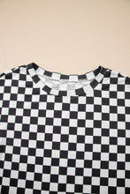 Brown Checkerboard T Shirt and High Waist Skorts 2 Piece Outfit