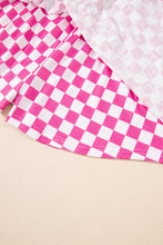 Brown Checkerboard T Shirt and High Waist Skorts 2 Piece Outfit