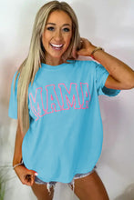 Bright Pink MAMA Letter Graphic Neon T Shirt