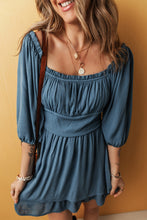 frilled neckline mini dress