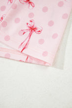 White Floral Print Contrast Pipping Short Pajamas Set