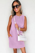 Phalaenopsis Mineral Wash Tank Mini Dress with Pockets