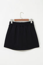 Light Green French Terry Drawstring Mini Skort with Pockets