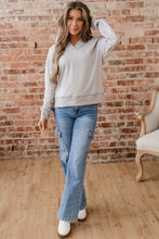 Parchment Aztec Embroidered Western V Neck Sweatshirt