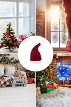 Dearlove Red Dahlia Color Block Pom Pom Decor Chunky Knitted Christmas Hat