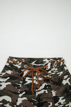 Green Camouflage Print Splashed Distressed Loose Denim Pants