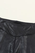Dearlovers Black Crossed Dip Waist Sleek Leather Leggings