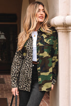 Brown Leopard Camo Patchwork Oversize Shacket