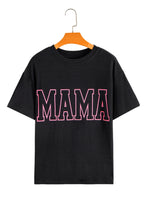Bright Pink MAMA Letter Graphic Neon T Shirt