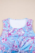 Rose Plus Size Floral Print Twisted High Waist Bikini Set