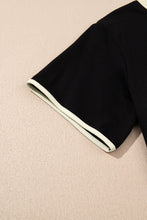 Evergreen Colorblock Edge Drop Shoulder T Shirt and Skort 2Pcs Set