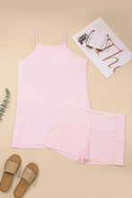 Pink Plus Size Build-in Shorts Sleeveless Dress With Short Two Piece Set