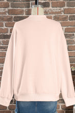 Apricot Pink He is Risen Floral Christian Easter Mock Neck Sweatshirt