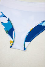 Green Floral Print Racerback Cutout High Waist 2pcs Bikini