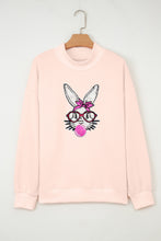 Apricot Pink Bubble Gum Bunny Chenille Patch Sweatshirt