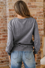 Sea Green saved by grace Letter Embroidery Mineral Wash Loose Sweatshirt