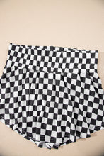 Brown Checkerboard T Shirt and High Waist Skorts 2 Piece Outfit