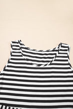 Black Stripe U Neck Sleeveless Loose Fit Mini Dress