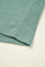 Peacock Blue Metallic Sheen Edge Scoop Neck Tank Top