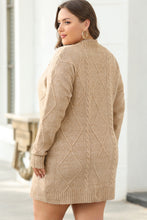 Oatmeal Cable Knit Drop Shoulder Loose Fit Sweater Dress