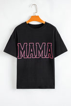 Bright Pink MAMA Letter Graphic Neon T Shirt