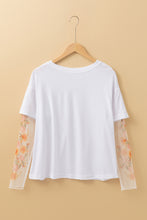 Fern Green Faux Two Piece Floral Long Sleeve Patchwork Tee