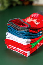 Dearlove Fiery Red 5 Pairs/Set Christmas Cartoon Elk Soft Socks Set with Box