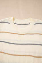 Multicolour Striped Print Drop Shoulder Shift Sweater Mini Dress