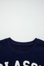 White CLASSY UNTIL KICKOFF Plush Letter Patched Loose Sweatshirt