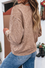 Sea Green saved by grace Letter Embroidery Mineral Wash Loose Sweatshirt
