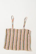 Multicolour Vertical Striped Smocked Cami Top Wide Leg Pants Set