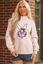 Apricot Pink Bubble Gum Bunny Chenille Patch Sweatshirt