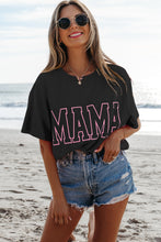 Bright Pink MAMA Letter Graphic Neon T Shirt