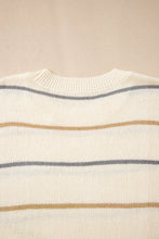 Multicolour Striped Print Drop Shoulder Shift Sweater Mini Dress