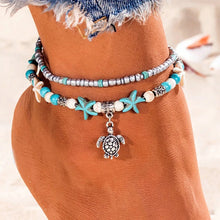 Bohemia Blue Beaded Anklet Handmade Anklets Women Girl Beach Foot Jewelry