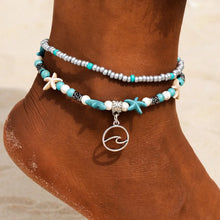 Bohemia Blue Beaded Anklet Handmade Anklets Women Girl Beach Foot Jewelry
